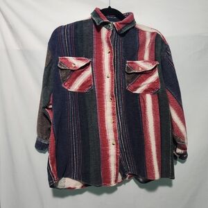 Vintage I Am Striped Cowboy Button Up Shirt. Size Medium. 100% Cotton. RN 31762